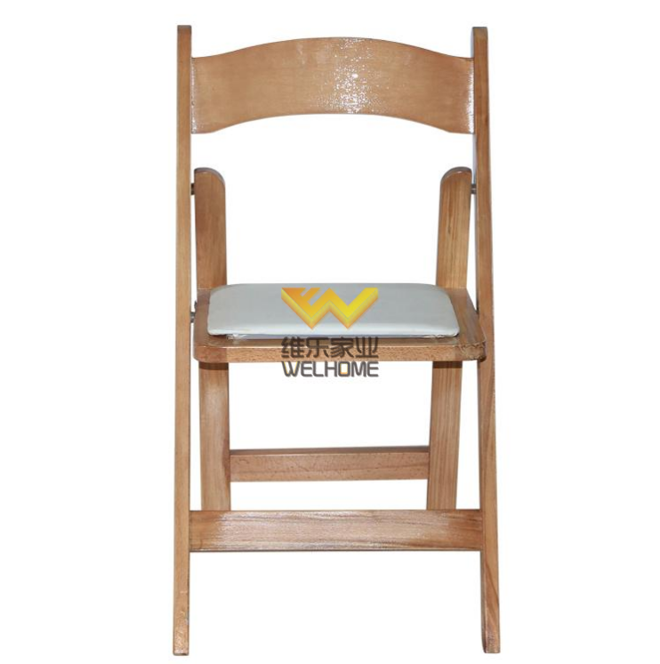 High quality solid beech wood folding chair for rental